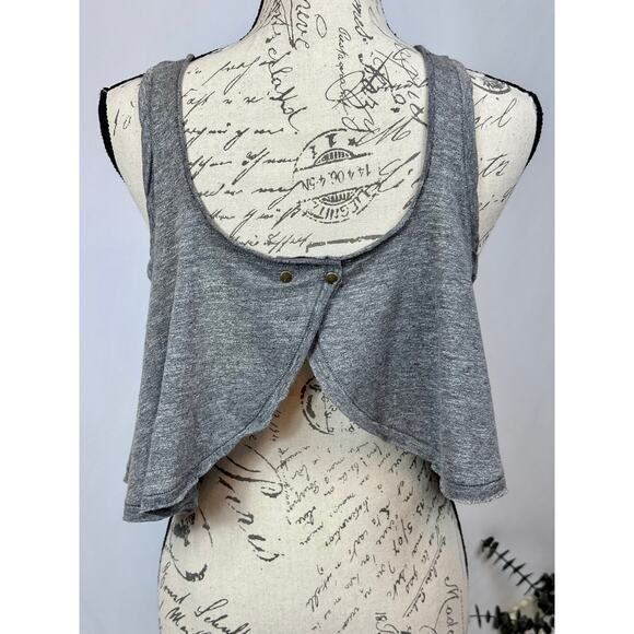 Free People Stevie Split Back Tank Gray XS - Picture 13 of 16